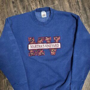 Fruit of the Loom marthas vineyard Blue and Navy Sweatshirt
